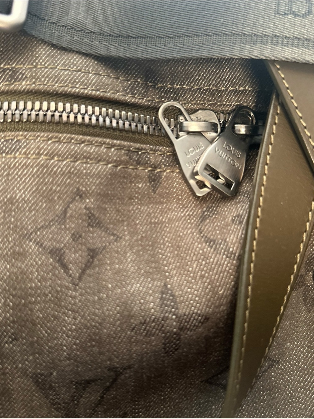 Louis Vuitton Denim Monogram Kaki Sac Large Weekender bag AUTHENTIC! (PM200162) - Picture 5 of 16